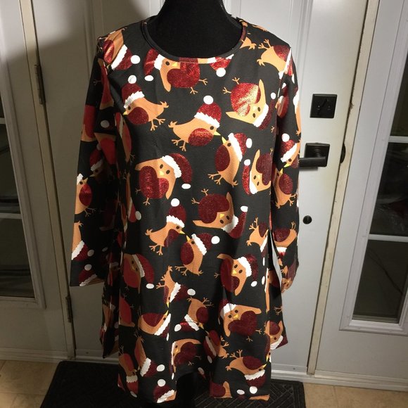 Misslook Ladies Tunic Top Size XL Holiday Christmas Chicks - Picture 8 of 11